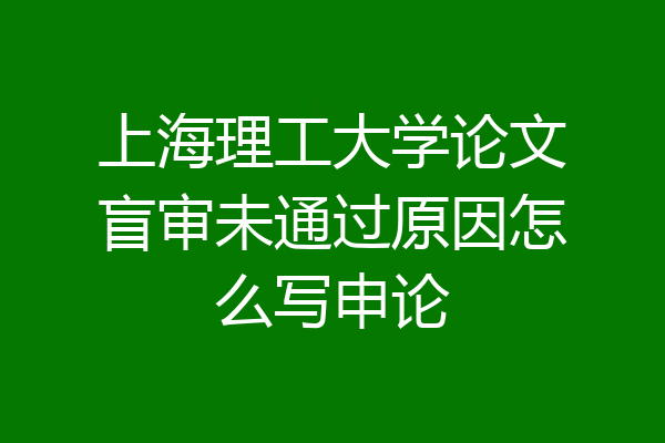 上海理工大学论文盲审未通过原因怎么写申论