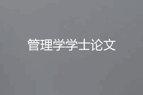 管理学学士论文