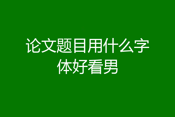 论文题目用什么字体好看男