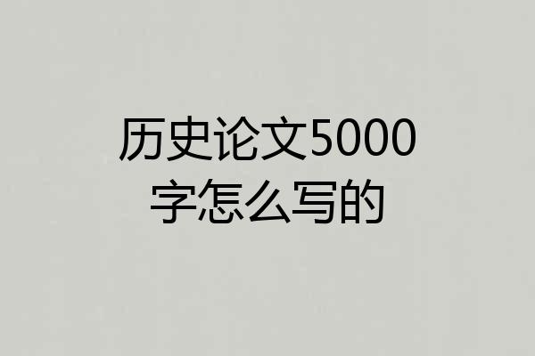 历史论文5000字怎么写的