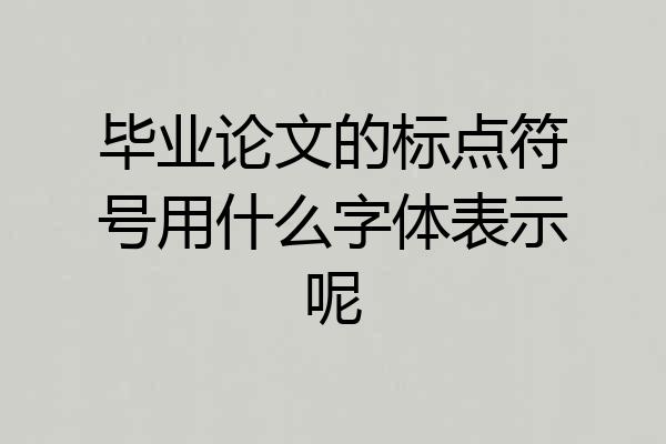 毕业论文的标点符号用什么字体表示呢