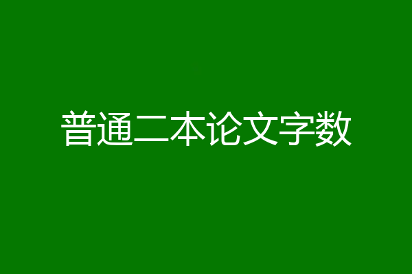 普通二本论文字数