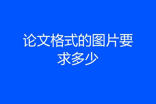论文格式的图片要求多少