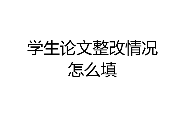 学生论文整改情况怎么填