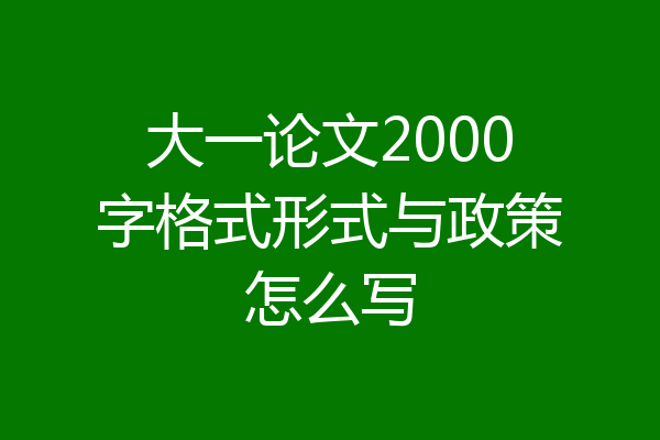 大一论文2000字格式形式与政策怎么写