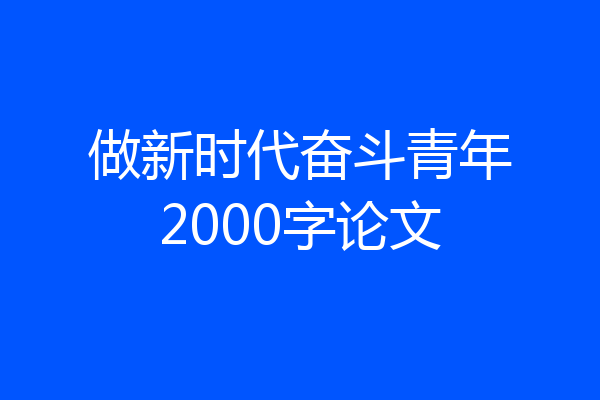 做新时代奋斗青年2000字论文