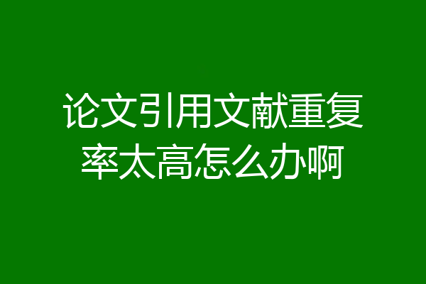 论文引用文献重复率太高怎么办啊
