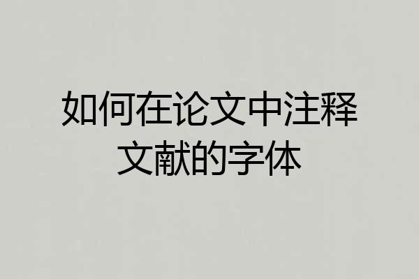 如何在论文中注释文献的字体