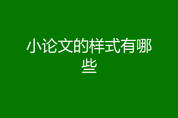 小论文的样式有哪些