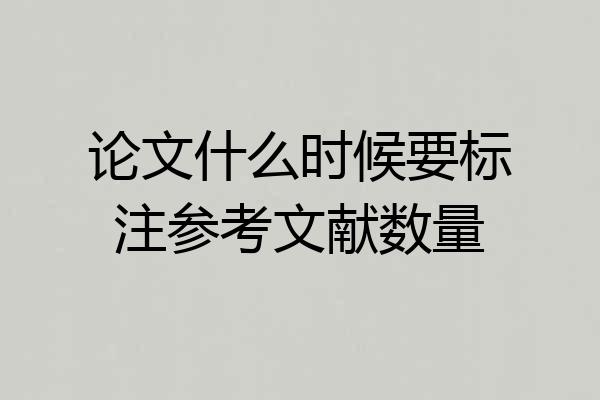 论文什么时候要标注参考文献数量