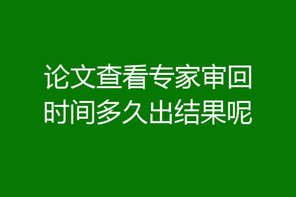 论文查看专家审回时间多久出结果呢