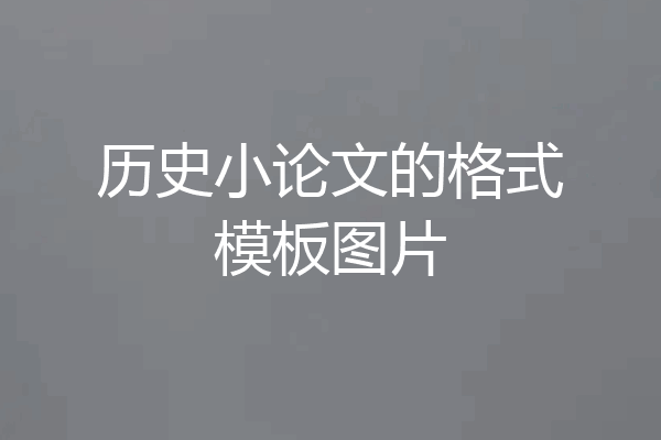 历史小论文的格式模板图片