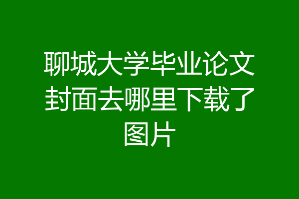 聊城大学毕业论文封面去哪里下载了图片