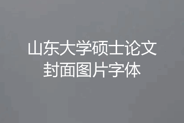山东大学硕士论文封面图片字体