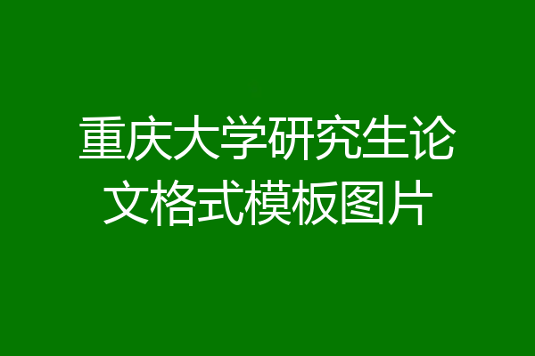 重庆大学研究生论文格式模板图片