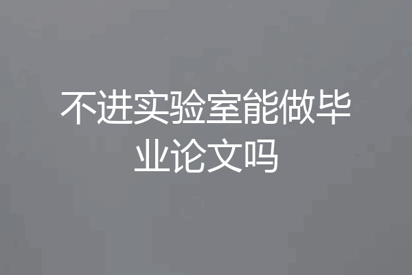 不进实验室能做毕业论文吗