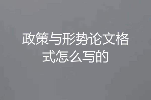 政策与形势论文格式怎么写的
