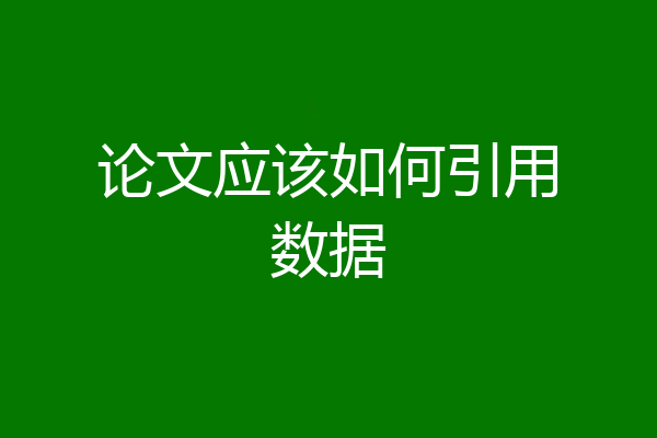 论文应该如何引用数据