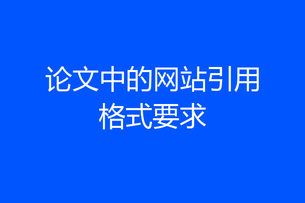 论文中的网站引用格式要求