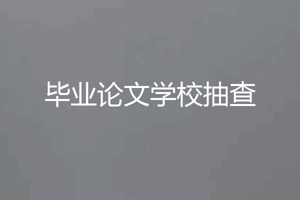 毕业论文学校抽查