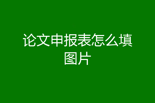 论文申报表怎么填图片