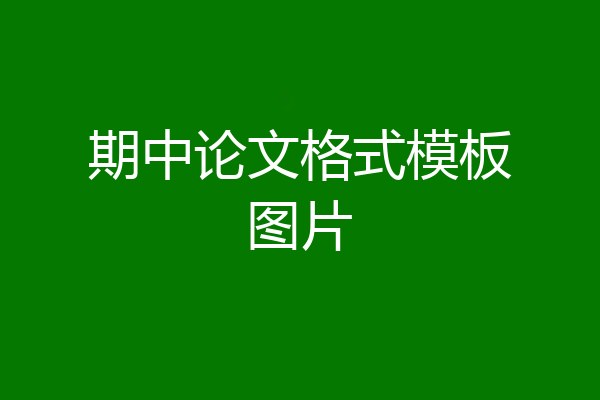 期中论文格式模板图片