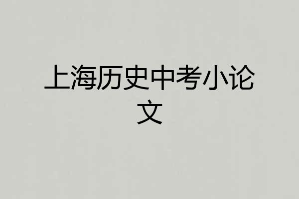 上海历史中考小论文