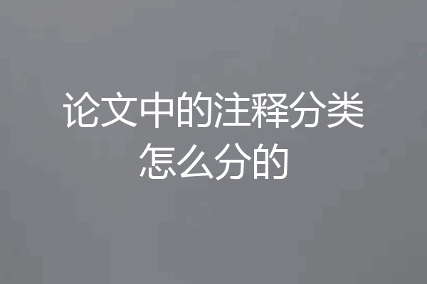 论文中的注释分类怎么分的