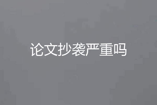 论文抄袭严重吗