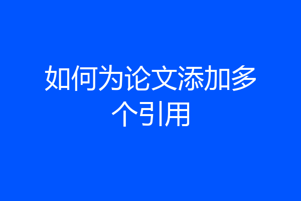 如何为论文添加多个引用