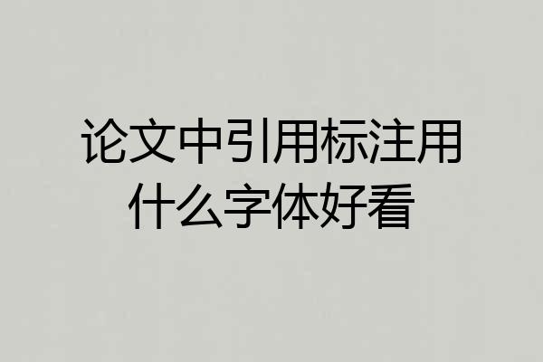 论文中引用标注用什么字体好看