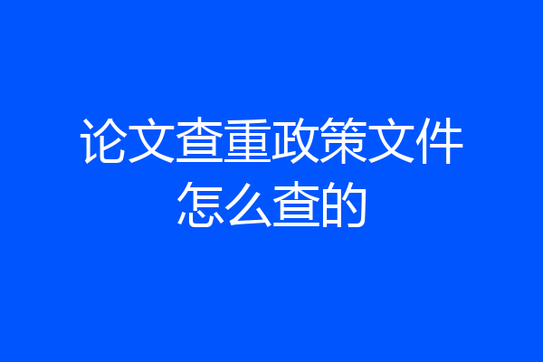 论文查重政策文件怎么查的