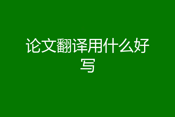 论文翻译用什么好写