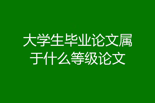 大学生毕业论文属于什么等级论文