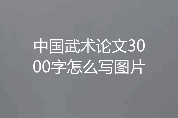 中国武术论文3000字怎么写图片