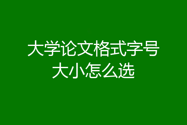 大学论文格式字号大小怎么选