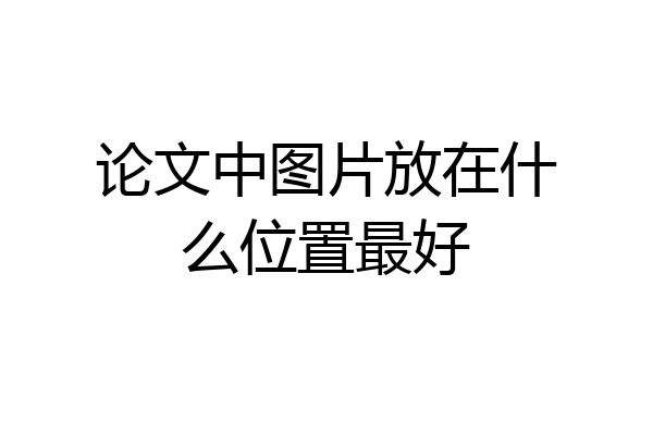 论文中图片放在什么位置最好