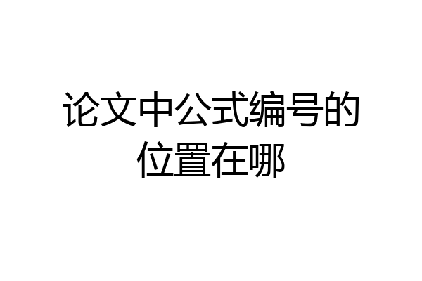 论文中公式编号的位置在哪