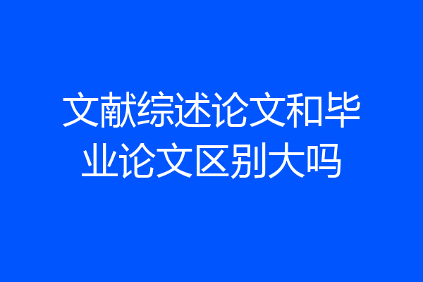 文献综述论文和毕业论文区别大吗