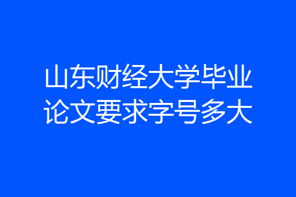 山东财经大学毕业论文要求字号多大