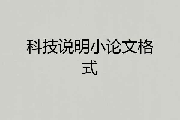 科技说明小论文格式