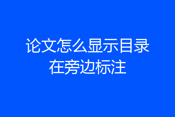 论文怎么显示目录在旁边标注