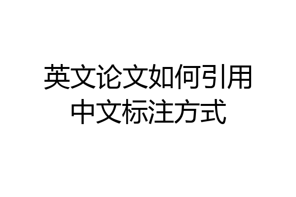 英文论文如何引用中文标注方式