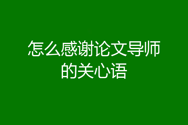 怎么感谢论文导师的关心语