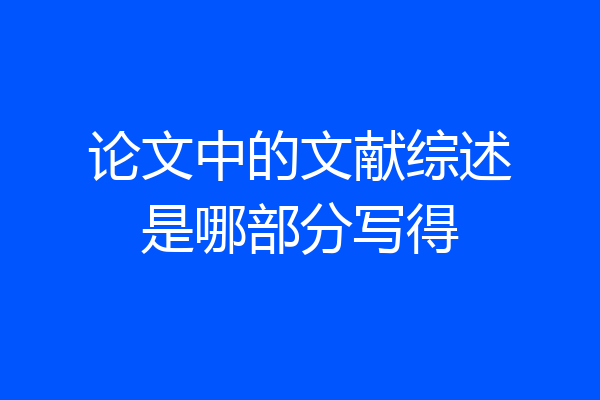 论文中的文献综述是哪部分写得