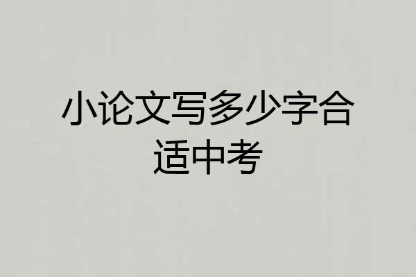 小论文写多少字合适中考
