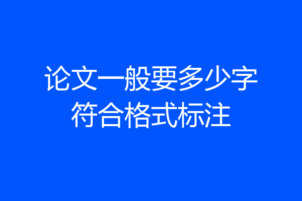 论文一般要多少字符合格式标注