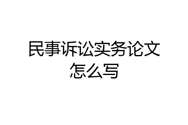 民事诉讼实务论文怎么写
