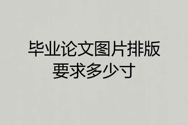 毕业论文图片排版要求多少寸