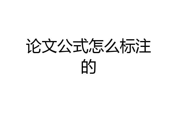 论文公式怎么标注的
